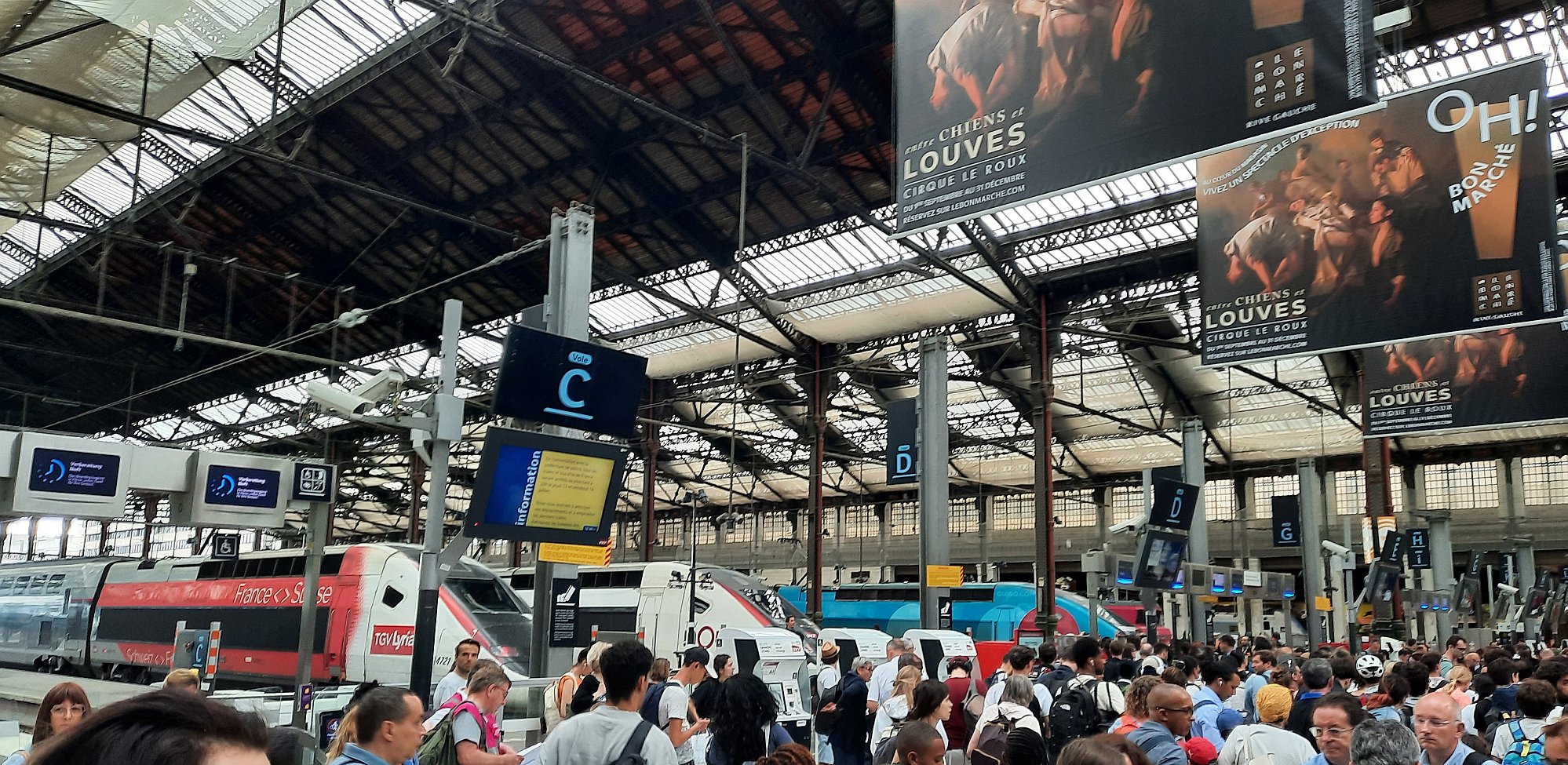 Mumraj na Gare de Lyon - tam ani ostrou fotku udělat nešlo