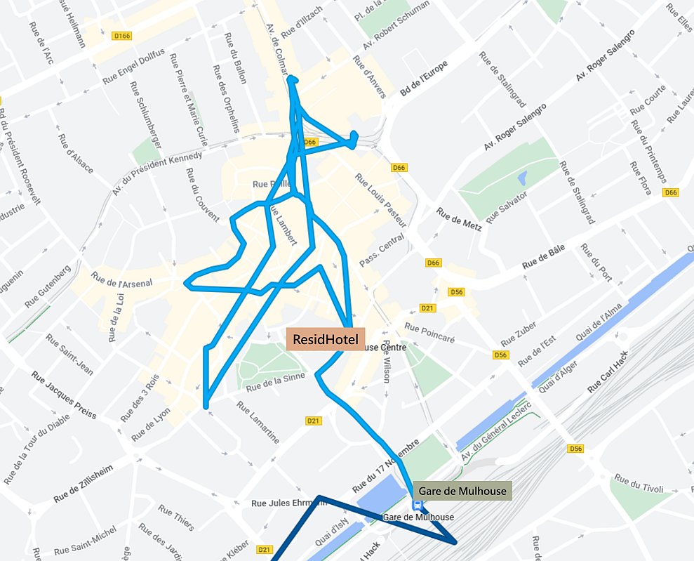 Cestovní mapa aktuální části cesty po Mylhúzách