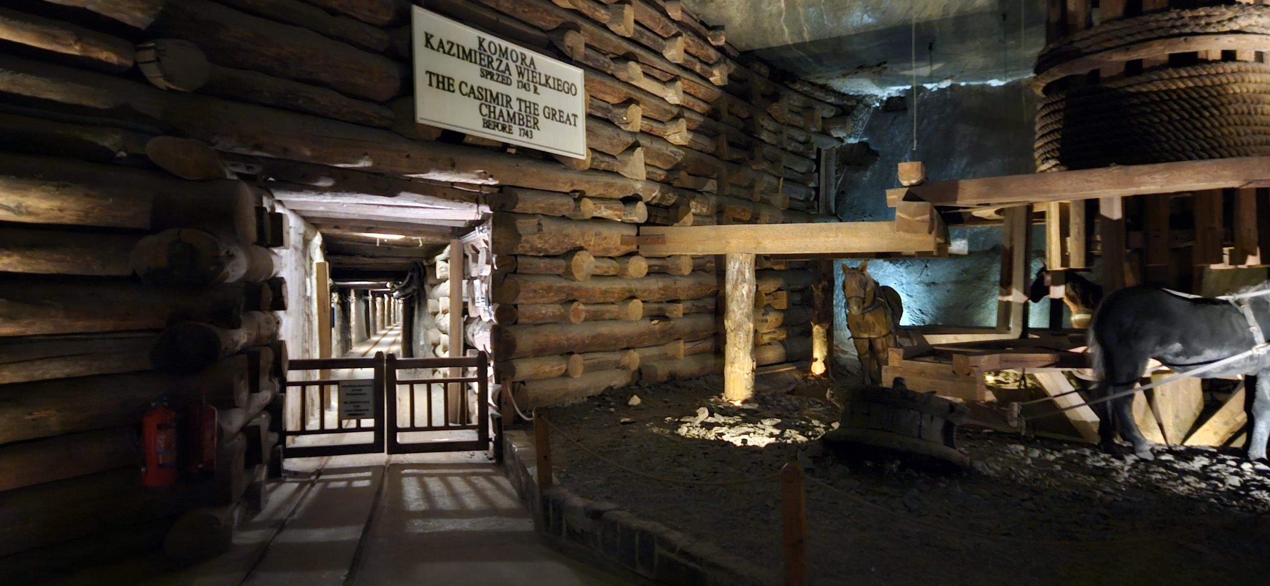 Wieliczka - solný důl - komora krola Kazimierza Wielkiego před r. 1743 (s koňmi)
