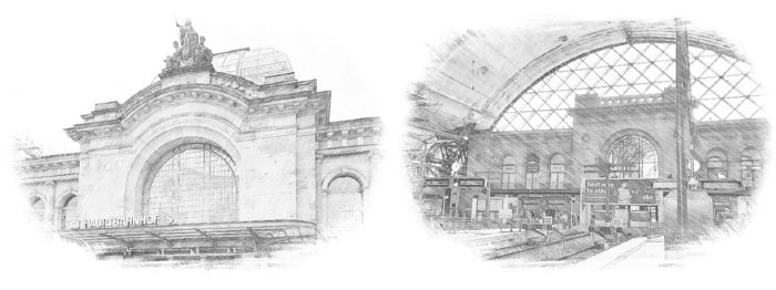 Fotografie z nádraží Dresden Hbf
