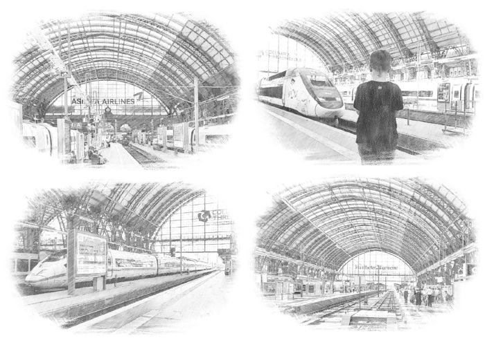 Fotografie z nádraží - ICE, TGV a nádražní hala