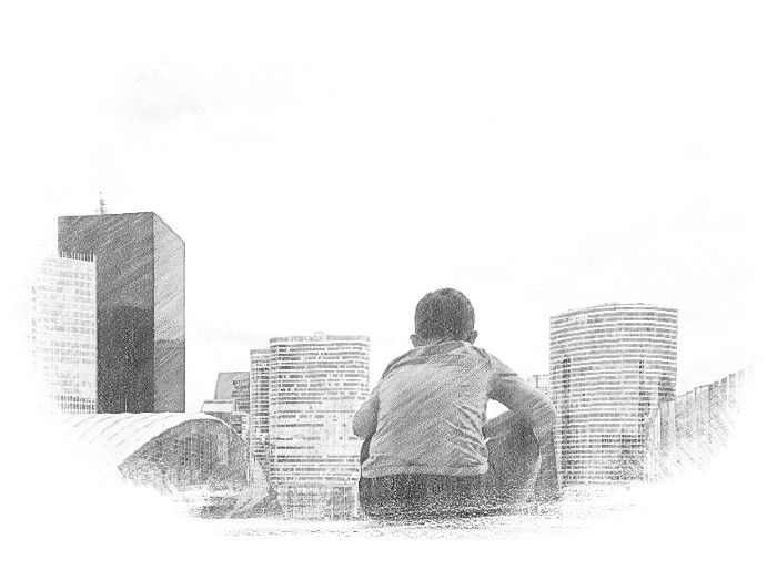 Fotografie pohled na výškové budovy La Défense