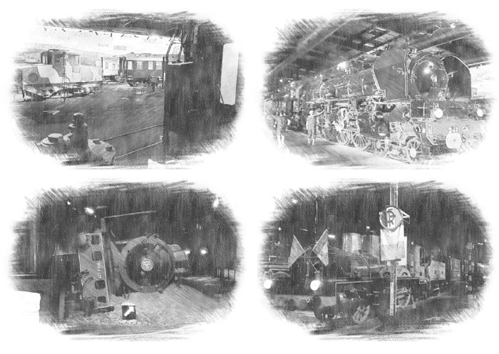Partie fotografií z prvního pavilonu muzea Cité du Train