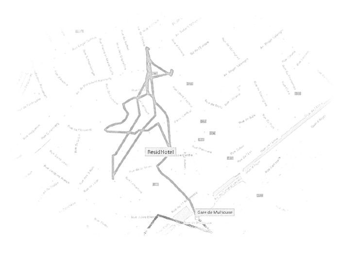 Cestovní mapa aktuální části cesty po Mylhúzách