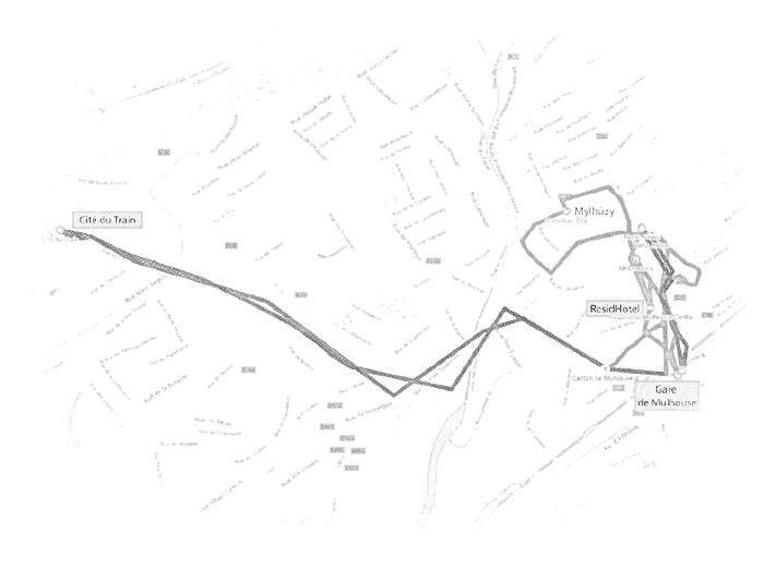 Cestovní mapa aktuální části cesty po Mylhúzách