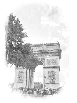 Fotografie Vítězného oblouku z bulváru Champs-Élysées