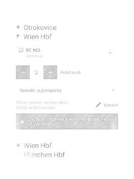EC 103 - rezervace místenek není možná