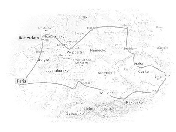 Celková cestovní mapa našeho GTT