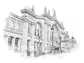 Gare du Nord před průčelím hlavní budovy - tento pohled se neomrzí