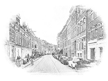 Proveniersstraat (straat je ulice) směrem na Rotterdam Centraal
