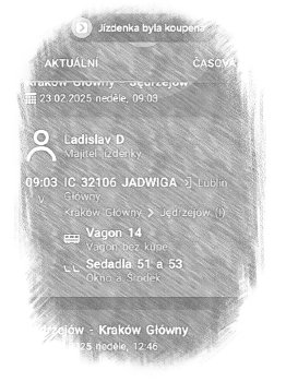 KOLEO aplikace na mobilu po objednání jízdenky