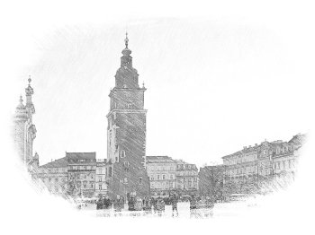 Hlavním náměstí s radniční věží (Rynek Główny)